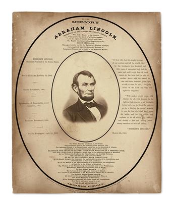 (LINCOLN, ABRAHAM.) To the Memory of Abraham Lincoln.